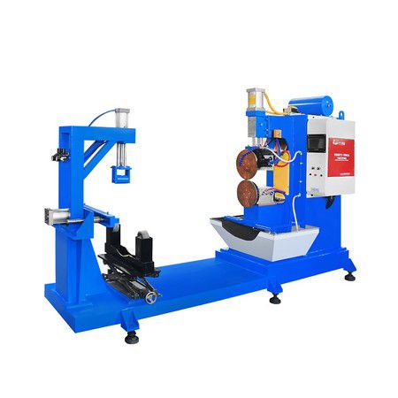 Truck fuel tank circumferential seam welder