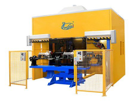 Robotic welding cell for exhaust muffler